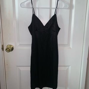 Black satin dress
